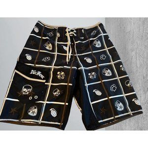 No Fear Men's Size 33 Boardshorts Skull Swim Trunks 12"